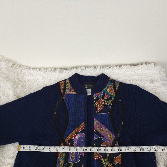 Vintage Koos of Course! Wool Silk Blend Black Duster Open Cardigan Large - Picture 3 of 8